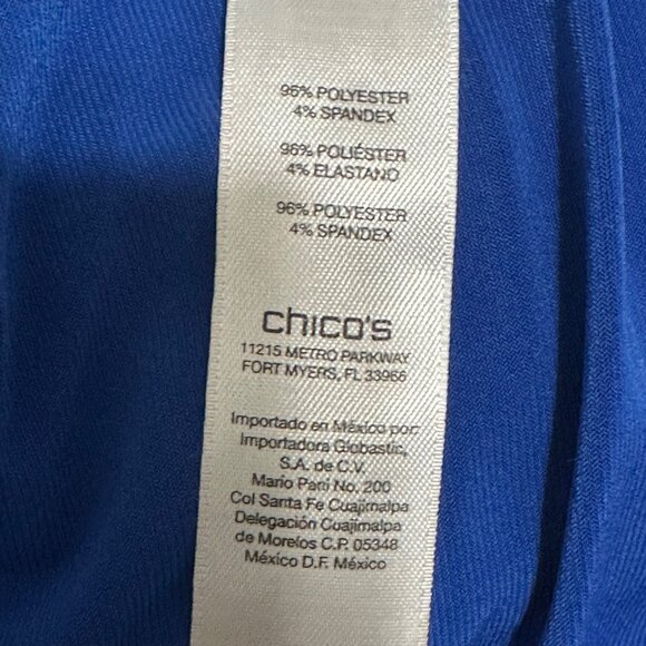 Chicos Womens Blue 3/4 Sleeve Button Detail Top Size 4 (XL) Minimalist Academia - Picture 4 of 8